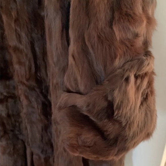 Brown mink long real fur coat - Picture 2 of 10